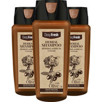 Deep Fresh Onarıcı Düz Saçlar İçin Zeytinyağlı Kremsiz Şampuan Unisex Şampuanı 3x500 ml
