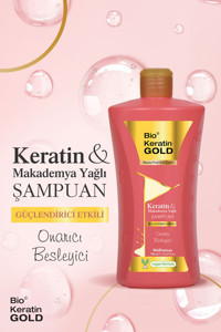 Bio Keratin Gold Onarıcı İnce Telli Düz Saçlar İçin Tuzsuz Keratin Kremsiz Şampuan Unisex Şampuanı 700 ml