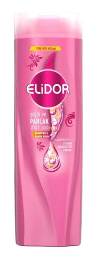 Elidor Güçlü ve Parlak Onarıcı Düz Saçlar İçin Kremsiz Şampuan Unisex Şampuanı 24x400 ml