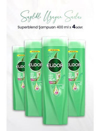 Elidor Superblend Onarıcı Düz Saçlar İçin Kremsiz Şampuan Unisex Şampuanı 4x400 ml