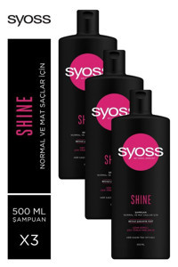 Syoss Shine Düz Saçlar İçin Kremsiz Şampuan Unisex Şampuanı 3x500 ml