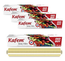 Kafem Bıçaklı 45x14000 cm 9 Mikron Palet Bıçaklı Streç Film 4 Adet