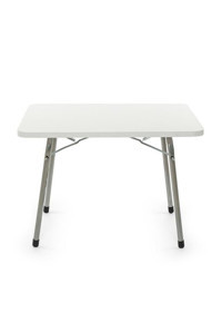Bene 60x45 cm Dikdörtgen Ahşap Katlanır Kamp Masası Beyaz
