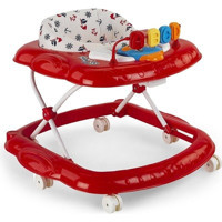 Baby2Go 2076 Budy Çapalı 6 Tekerlekli 3 Kademeli Oyuncaklı Müzikli Örümcek Yürüteç Kırmızı