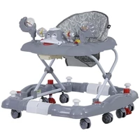 Sunny Baby 9228 Kiddy 8 Tekerlekli 3 Kademeli Oyuncaklı Müzikli Örümcek Yürüteç Gri