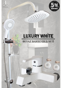 Tesitay Pirinç Çiftli Aç Kapa Banyo Bataryası Beyaz