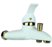 Polisu GLD303 Pirinç Çiftli Aç Kapa Yarı Ankastre Kare Banyo Bataryası Beyaz