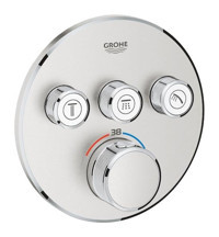 Grohe Krom Kaplama Tekli Çevirmeli Dereceli Ankastre Kare Banyo Bataryası Krom