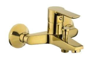 Nsk Alamera Pirinç Çiftli Aç Kapa Yarı Ankastre Kare Banyo Bataryası Altın