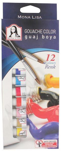 Südor SD57512 Tüp Çok Renkli 12x12 ml Guaj Boya Seti