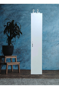 Legna 2 Kapaklı 5 Raflı Çok Amaçlı Dolap Beyaz 160x30 cm