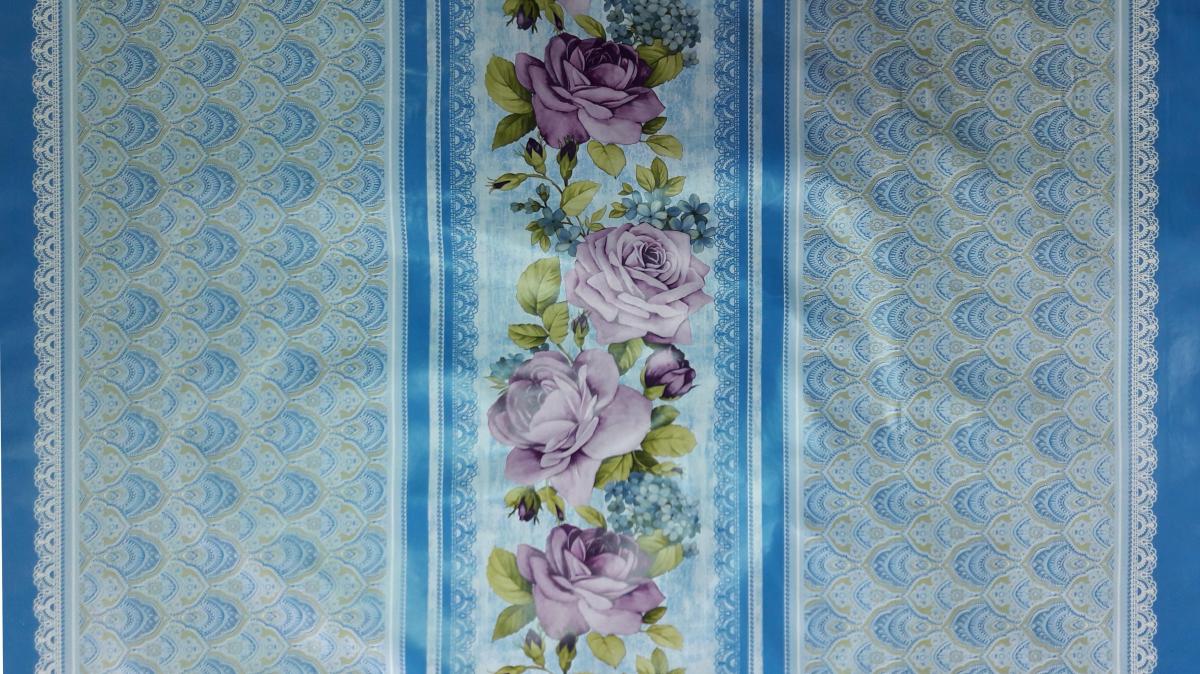 Florista Lisa PVC 100 cm Kare Masa Örtüsü Mavi