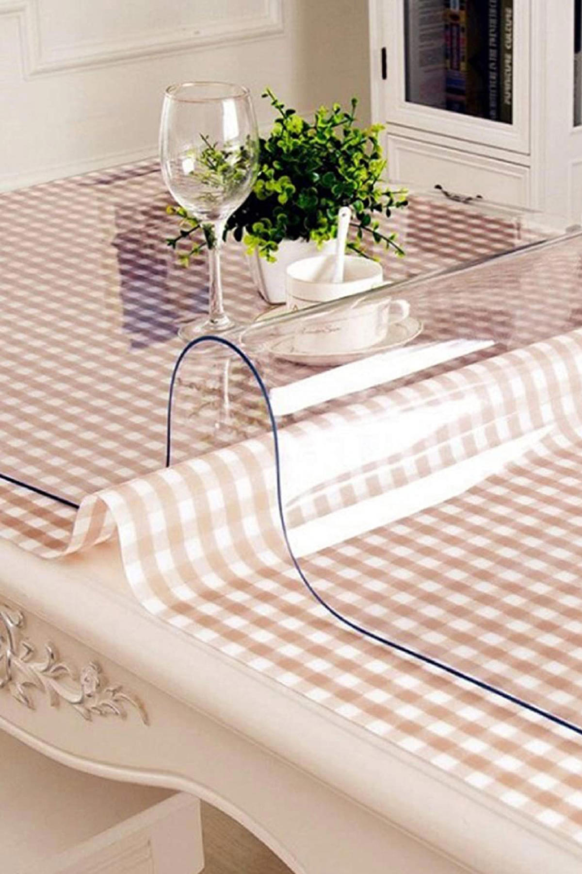Pimula Home Kaymaz PVC 100x230 cm Dikdörtgen Masa Örtüsü Şeffaf