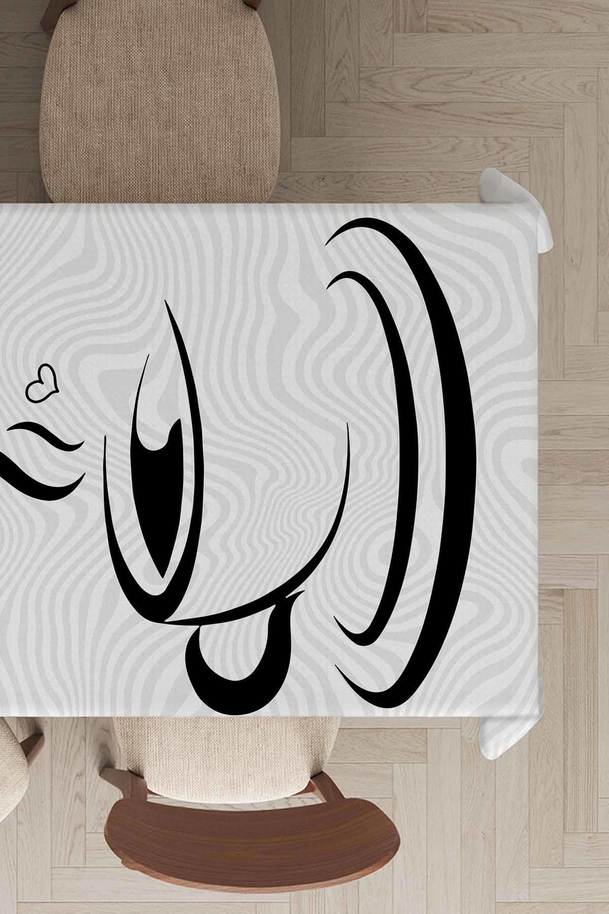 Viva Home Fincanlı Tay Tüyü 140x260 cm Dikdörtgen Masa Örtüsü Beyaz