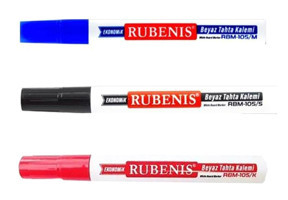 Rubenis RBM-105 3 Adet Doldurulabilir Silinebilir Çok Renkli Tahta Kalemi