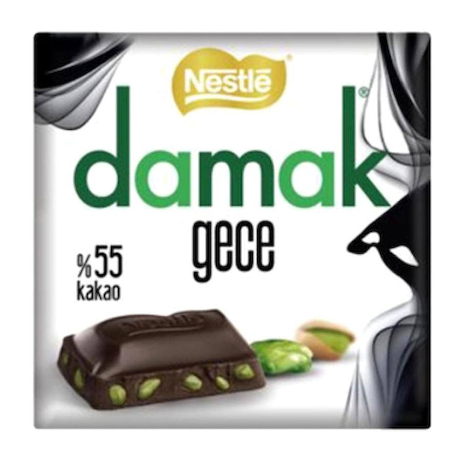 Damak Tablet Antep Fıstıklı Bitter Çikolata 60 gr 12 Adet