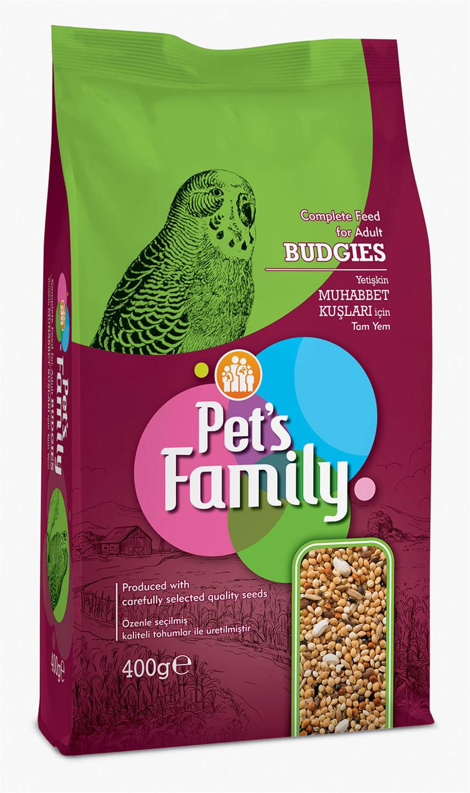 Pet's Family Kabuklu Sade Vitaminli Yetişkin Muhabbet Kuşu Yemi 400 gr