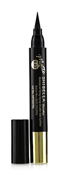 Shibella Cosmetics Çift Taraflı Suya Dayanıklı Mat Siyah Kalın Uçlu Keçe Likit Eyeliner
