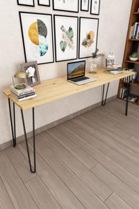 Woodesk CPT4620 75x50x180 cm Masif Gövdeli Ceviz Çalışma Masası