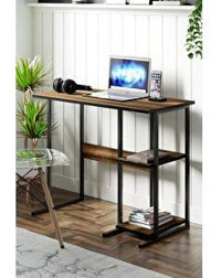 Ceramical Msr2 Kitaplıklı 73x44x90 cm Metal-Suntalam Gövdeli Ceviz-Siyah Çalışma Masası