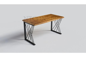 Ntconcept 76x100x100 cm Ahşap Gövdeli Metal Ayaklı Kahverengi Çalışma Masası