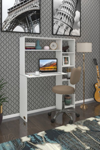 Kenzlife Dolaplı 140x20x100 cm Suntalam Gövdeli Beyaz Çalışma Masası
