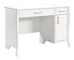 Meltem Prestij Çekmeceli Dolaplı 81x62x119 cm MDF Gövdeli Beyaz Çalışma Masası