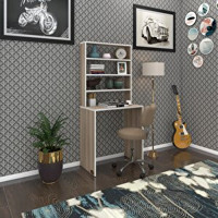 Kenzlife Kitaplıklı 155x40x70 cm Suntalam Gövdeli Açık Kahverengi Çalışma Masası
