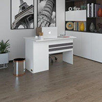Kenzlife Dolaplı 75x60x130 cm Suntalam Gövdeli Beyaz Çalışma Masası