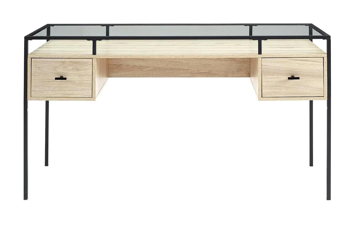 Gianna Çekmeceli 76x60x140 cm Metal-Mdf Gövdeli Ceviz-Siyah Çalışma Masası