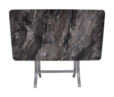 Aldagelsin Desenli Katlanır 72x60x110 cm Yonga Levha Gövdeli Metal Ayaklı Siyah Çalışma Masası