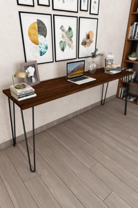 Woodesk CPT4621 75x50x180 cm Masif Gövdeli Koyu Ceviz Çalışma Masası