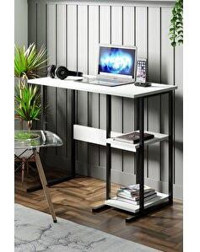Ceramical MSR2 Kitaplıklı 72x44x90 cm Metal-Suntalam Gövdeli Beyaz-Siyah Çalışma Masası