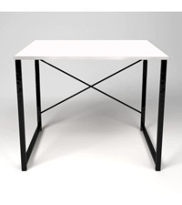 Umay 73x60x90 cm Ahşap-Metal Gövdeli Beyaz-Siyah Çalışma Masası