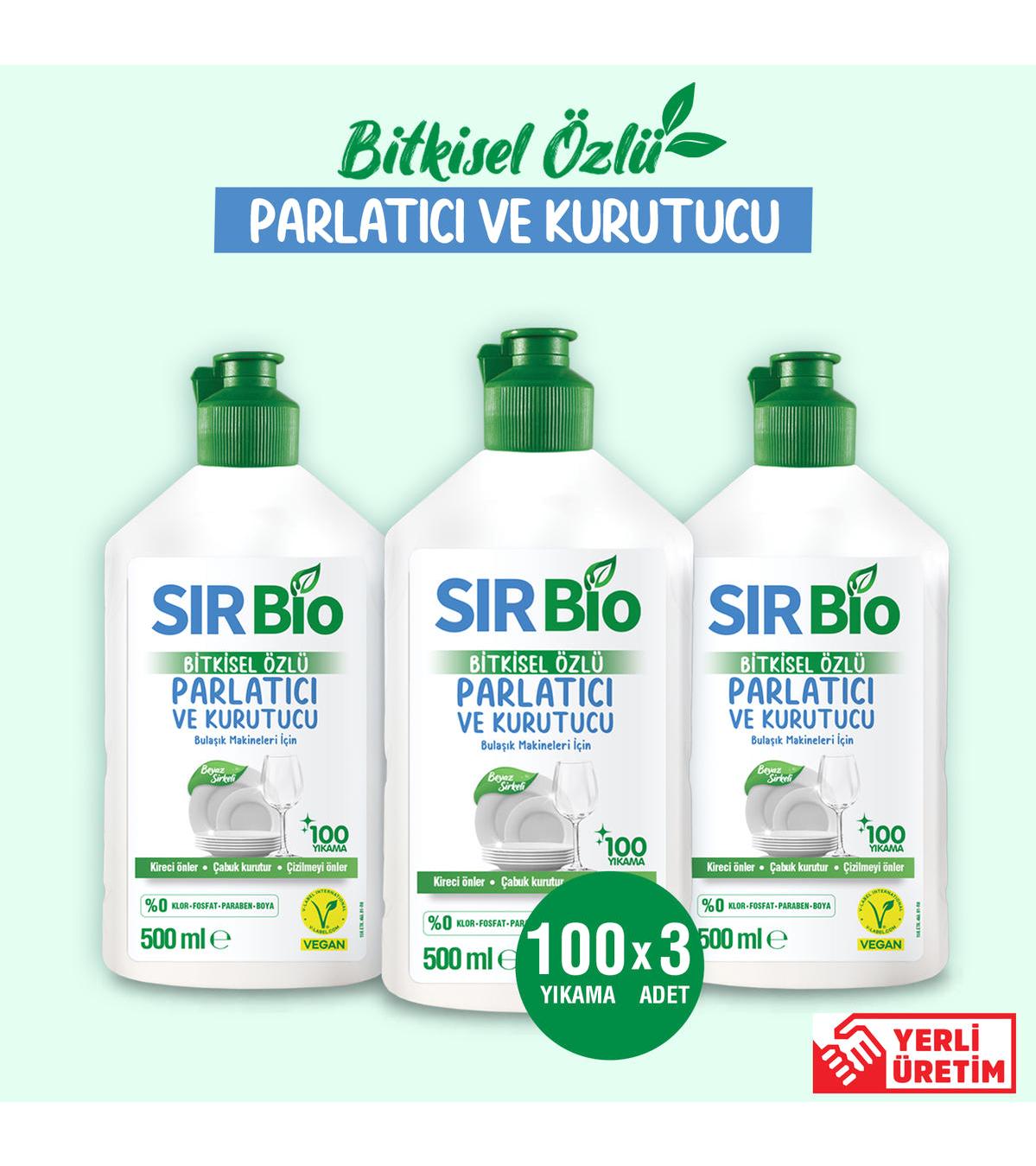 Sır Bio Bitkisel Özlü Bulaşık Makinesi Parlatıcısı 3x500 ml