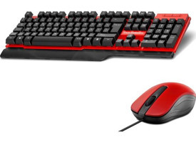Hadron HD861K Kırmızı-Siyah Kablolu Klavye Mouse Seti