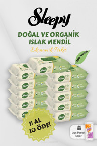 Sleepy Organik 550 Yaprak Islak Mendil