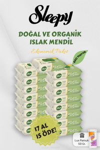 Sleepy Organik 850 Yaprak 17'li Islak Mendil