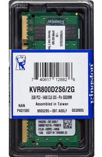 Kingston KVR800D2S6 2 GB DDR2 1x2 800 Mhz Ram