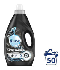 Rinso Kömür Siyahlığı Siyahlar İçin 50 Yıkama Sıvı Deterjan 3 lt