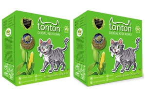 Tonton Mısır Koçanı Topaklanan İnce Taneli Aktif Karbonlu Organik Kedi Kumu 2x8 lt