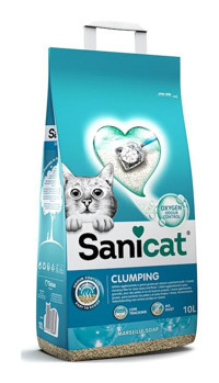 Sanicat Marsilya Sabun Kokulu Topaklanan İnce Taneli Aktif Karbonlu Bentonit Kedi Kumu 10 lt