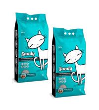 Sandy Okyanus Esintisi Kokulu Topaklanan İnce Taneli Bentonit Kedi Kumu 2x10 kg