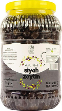 Egeye Dönüş Az Tuzlu Sele Gemlik Siyah Zeytin Pet Kavanoz 2 kg