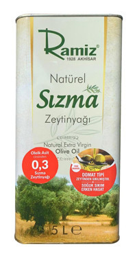 Ramiz Yeni Hasat Organik Filtresiz Polifenollü Soğuk Sıkım Erken Hasat Teneke Sızma Zeytinyağı 5 lt