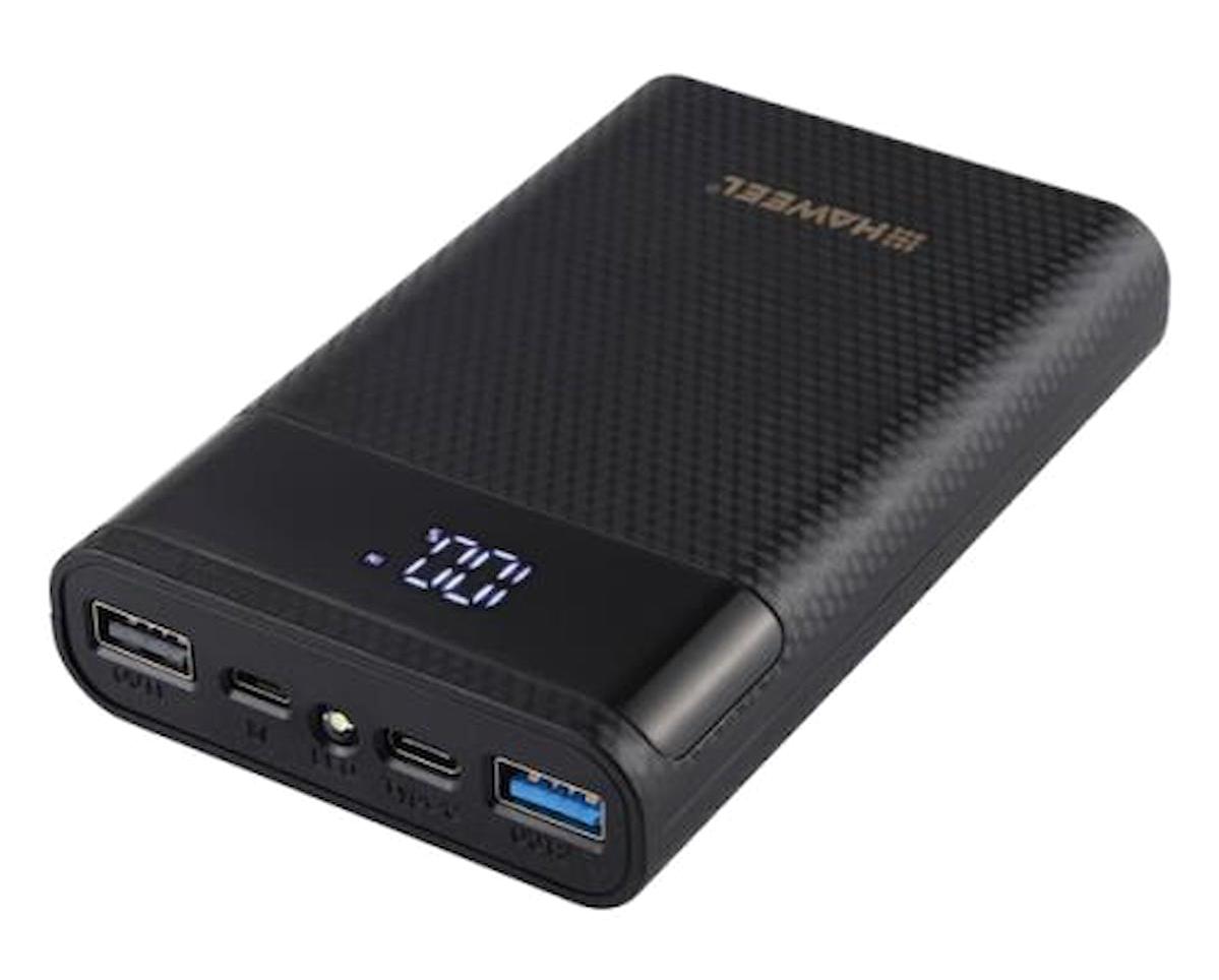 Coofbe Hızlı Şarj Işıklı Dijital Göstergeli USB Type C Çoklu Bağlantı Kablolu Powerbank Siyah