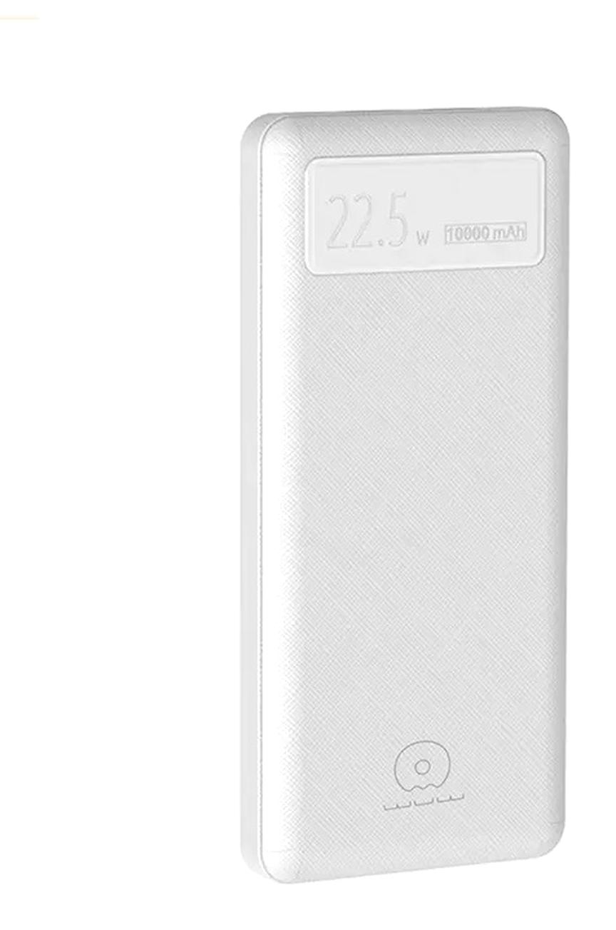 Wuw 20000 mAh Hızlı Şarj Dijital Göstergeli Micro USB & Type C Çoklu Bağlantı Kablosuz Powerbank Beyaz