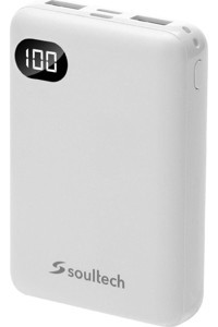 Soultech Comfort Bt040B 10000 mAh Hızlı Şarj Dijital Göstergeli Micro USB Çoklu Bağlantı Kablolu Powerbank Beyaz