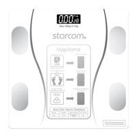 Starcom ST-54 Yağ Ölçen Vücut Analizi Yapan Bluetoothlu Kas Ölçen Cam Dijital Akıllı Tartı Beyaz