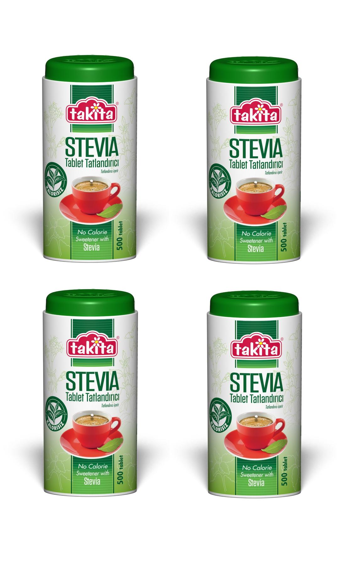 Takita Stevia 500 Tatlandırıcı Tablet Şeker 4'lü 30 gr